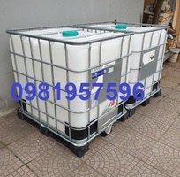 3 Bồn nhựa 1000 lít, tank nhựa IBC 1000l, Bồn nhựa khung sắt cũ mới