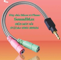 Dây cáp SoundMax chia 1 cổng 3,5mm trên laptop ra 2 cổng Mic/phone