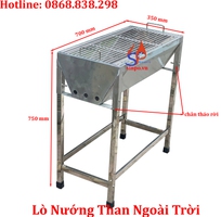 1 Lò nướng than inox, bếp nướng than hoa inox ngoài trời