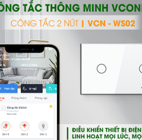 1 Công tắc điện thông minh Vconnex 2 nút bấm không viền