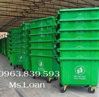 Xe gom rác khu dân cư, chung cư dung tích 660lit.