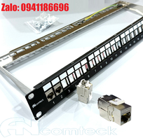 Thanh đấu nối mạng Patch panel  24 cổng CAT6A FTP mã ACT-24S1U, ACT-S6A-001 hãng Ancomteck