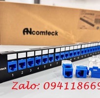 2 Thanh đấu nối Patch panel 24 cổng Cat6 UTP mã ACT-24S1U, ACT-JK28-C6-US chính hãng ANCOMTECK