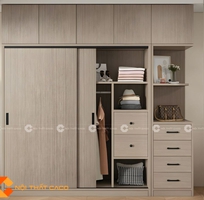 2 Tủ Áo Gỗ Công Nghiệp MDF Cánh Lùa Cao Cấp