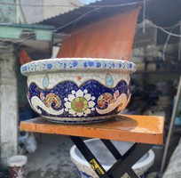 3 Nghệ nhân dán miễng sành sứ - ốp sành - chuyên chậu hoa - bể cá cảnh
