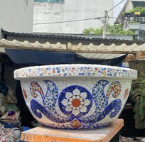 7 Nghệ nhân dán miễng sành sứ - ốp sành - chuyên chậu hoa - bể cá cảnh