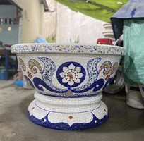 9 Nghệ nhân dán miễng sành sứ - ốp sành - chuyên chậu hoa - bể cá cảnh