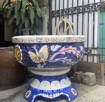 10 Nghệ nhân dán miễng sành sứ - ốp sành - chuyên chậu hoa - bể cá cảnh
