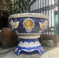 11 Nghệ nhân dán miễng sành sứ - ốp sành - chuyên chậu hoa - bể cá cảnh