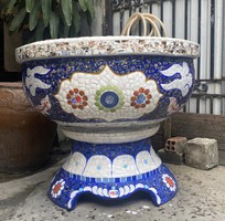 16 Nghệ nhân dán miễng sành sứ - ốp sành - chuyên chậu hoa - bể cá cảnh