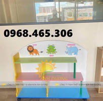 4 Kệ gỗ MDF mầm non 3 tầng, kệ gỗ mầm non nhiều màu