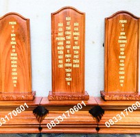 Bộ bài vị thờ thần linh và gia tiên bằng gỗ tốt