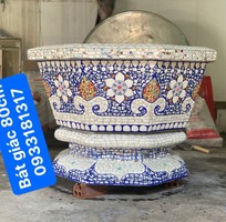 4 Chậu đắp tay khảm sành sứ , cẩn miểng . Thủ đức tphcm