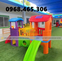 Nhà khối cầu trượt nhựa nhập khẩu dành cho trẻ em