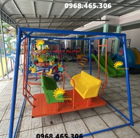 1 Đu quay đạp chân trẻ em, xích đu treo mầm non bằng sắt