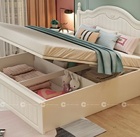 1 Giường Ngủ Gỗ Tự Nhiên Màu Trắng Cổ Điển Thanh Lịch