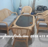 2 Bàn ghế sofa mây phòng khách hiện đại HCM