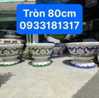 11 Chậu xi măng, cốt sắt bên ngoài ốp miếng sành sứ tinh tế