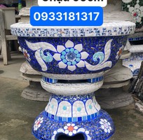 15 Chậu xi măng, cốt sắt bên ngoài ốp miếng sành sứ tinh tế