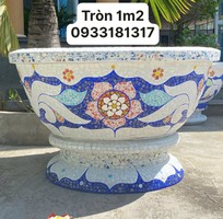 19 Chậu xi măng, cốt sắt bên ngoài ốp miếng sành sứ tinh tế