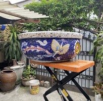 6 Nghệ nhân dán miễng sành sứ - ốp sành - chuyên chậu hoa - bể cá cảnh