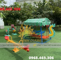 Xích đu thuyền rồng có mái che trẻ em