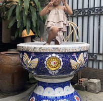4 Chậu hoa   chậu cảnh   chậu hoa dán miễng , ghép sành sứ   chậu to