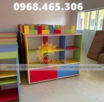 2 Tủ cặp dép mầm non, tủ cặp mầm non bằng gỗ