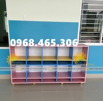 4 Tủ cặp dép mầm non, tủ cặp mầm non bằng gỗ