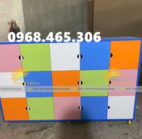 6 Tủ cặp dép mầm non, tủ cặp mầm non bằng gỗ