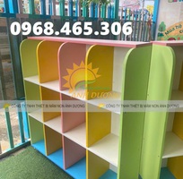 1 Tủ cặp dép mầm non, tủ cặp mầm non bằng gỗ