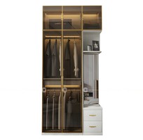 6 Tủ Áo Cánh Kính Chữ L Khung Nhôm Tích Hợp Kệ Trang Trí Cao Cấp