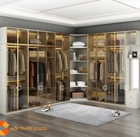 2 Tủ Áo Cánh Kính Chữ L Khung Nhôm Tích Hợp Kệ Trang Trí Cao Cấp