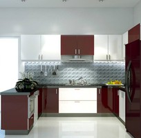 1 Tủ Bếp Gỗ MDF Phủ Acrylic Màu Trắng Đẹp Sang Trọng