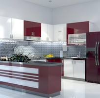 Tủ Bếp Gỗ MDF Phủ Acrylic Màu Trắng Đẹp Sang Trọng