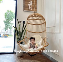 2 Xích đu mây tự nhiên- Ghế xích đu treo trần nhà mây tre