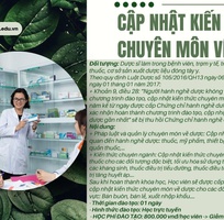 Tuyển sinh cập nhật kiến thức dược