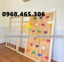 1 Thang leo gỗ mầm non trong nhà, thang leo gỗ trẻ em