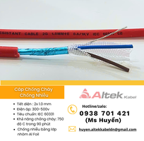 Cáp Chống Cháy Chống Nhiễu 2c X 1.0 mm2 Al Gft E Altek Kabel