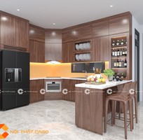 1 Tủ Bếp Gỗ Óc Chó Cao Cấp Sang Trọng