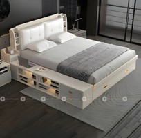 Giường Ngủ Gỗ Công Nghiệp Bọc Nệm Đầu Giường Thông Minh