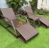 3 Ghế Nằm Hồ Bơi Giả Mây Cao Cấp - Mã QD-591   Nội Thất Quang Đông