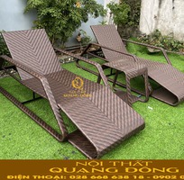 2 Ghế Nằm Hồ Bơi Giả Mây Cao Cấp - Mã QD-591   Nội Thất Quang Đông