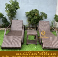 1 Ghế Nằm Hồ Bơi Giả Mây Cao Cấp - Mã QD-591   Nội Thất Quang Đông