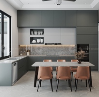Tủ Bếp Gỗ Công Nghiệp MDF Lõi Xanh Chữ L Bền Đẹp