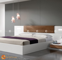 Giường Ngủ MDF Melamine Màu Trắng Đẹp Hiện Đại