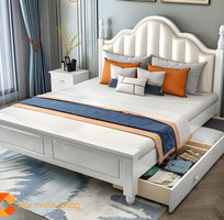 2 Giường Ngủ Gỗ Tự Nhiên Sơn Trắng Hiện Đại 2 Giường Ngủ Gỗ Tự Nhiên Sơn Trắng Hiện Đại