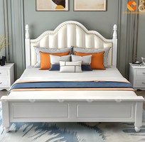 Giường Ngủ Gỗ Tự Nhiên Sơn Trắng Hiện Đại Giường Ngủ Gỗ Tự Nhiên Sơn Trắng Hiện Đại