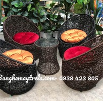3 Bàn ghế mây nhựa trang trí ngoại thất