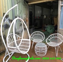 5 Bàn ghế mây nhựa trang trí ngoại thất